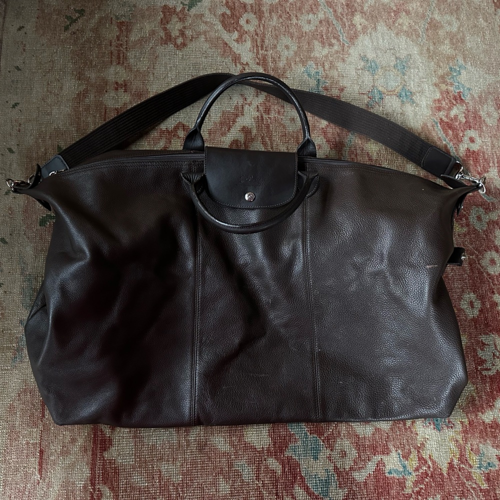 Longchamp Leather tote duffel carry-on